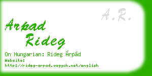 arpad rideg business card